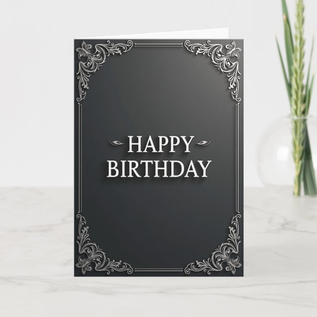 Ornate Embossed Birthday Card (Front)