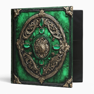 Ornate Emerald Green Leather Photo Album  Binder