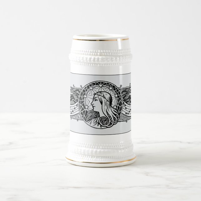 Ornate Engraved Beer Stein (Center)