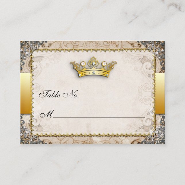 Ornate Fairytale Mariage Tableau Numéro Cartes (Devant)