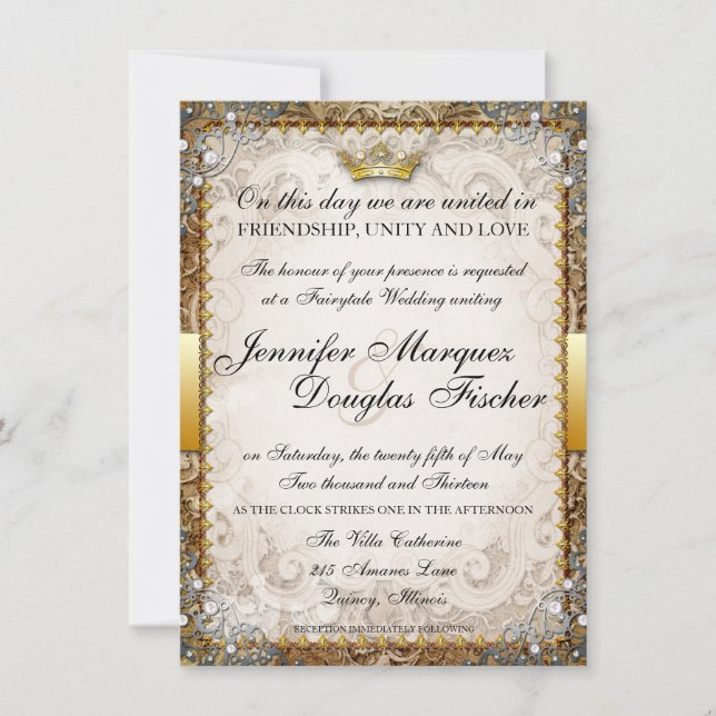 Ornate Fairytale Storybook Faire-part de mariage (Devant)