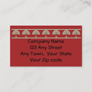 ornate fans on red deco style business card