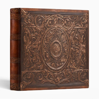 Ornate Faux Brown Tooled Leather Photo Album  Binder