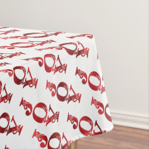 Ornate Faux-foiled JOY Christmas Holiday Tablecloth