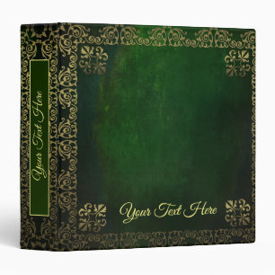 Ornate Filigree on Green Custom Binder