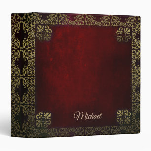 Ornate Filigree on Red Custom Binder