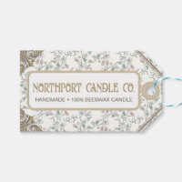 Ornate Floral Beeswax Candle Tag