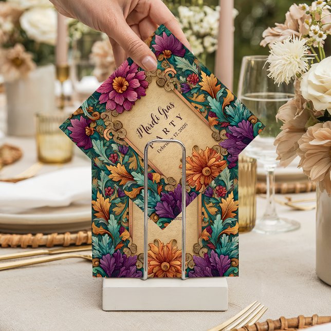 Ornate Floral Mardi Gras Masquerade Napkin (Creator Uploaded)