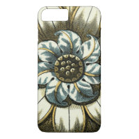 Ornate Floral Medallion on Light Blue Background