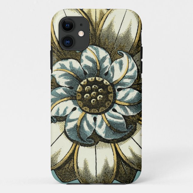 Ornate Floral Medallion on Light Blue Background Case-Mate iPhone Case (Back)