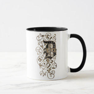 Ornate Floral Monogram 'D' Mug