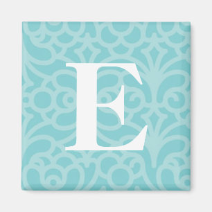 Ornate Floral Monogram - Letter E Magnet