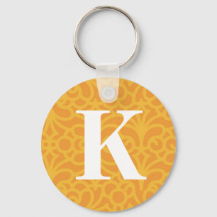 Ornate Floral Monogram - Letter K Keychain