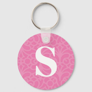 Ornate Floral Monogram - Letter S Keychain
