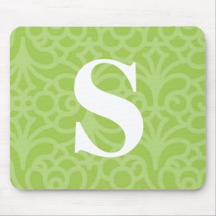 Ornate Floral Monogram - Letter S Mouse Pad