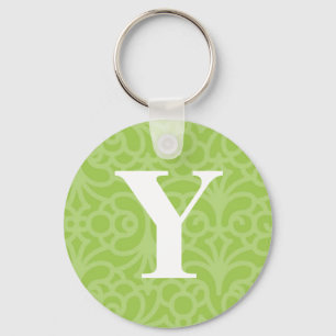 Ornate Floral Monogram - Letter Y Keychain