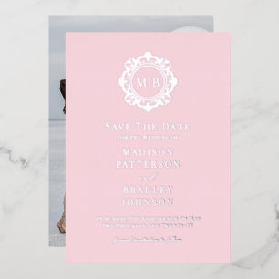 Ornate Floral Monogram Photo Wedding Save The Date