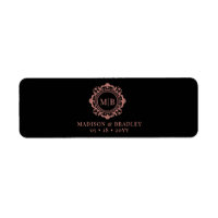 Ornate Floral Monogram Wedding Cigar Band Label