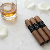 Ornate Floral Monogram Wedding Cigar Band Label