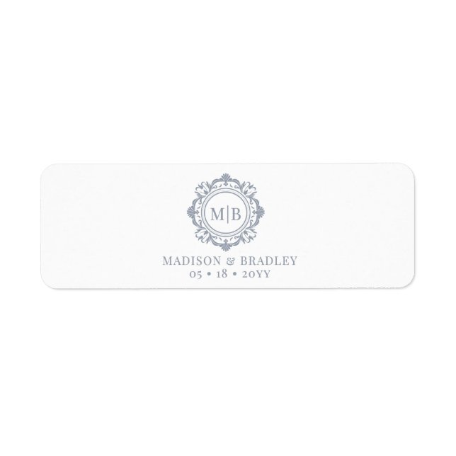 Ornate Floral Monogram Wedding Cigar Band Label (Front)