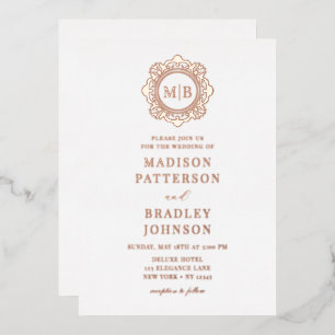 Ornate Floral Monogram Wedding Elegant