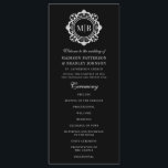 Ornate Floral Monogram Wedding Elegant Black White Program<br><div class="desc">Ornate Floral Monogram Wedding Custom Elegant Black White Wedding Program features your personalized monogram initials in elegant script typography surrounded by an ornamental floral frame adding style and elegance to your wedding ceremony. Perfect for but not limited to formal, evening, traditional, classic weddings, celebrations, anniversaries, birthdays and more. Created by...</div>