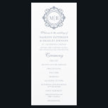 Ornate Floral Monogram Wedding Elegant Silver Program<br><div class="desc">Ornate Floral Monogram Wedding Custom Elegant Silver White Wedding Program features your personalized monogram initials in elegant script typography surrounded by an ornamental floral frame adding style and elegance to your wedding ceremony. Perfect for but not limited to formal, evening, traditional, classic weddings, celebrations, anniversaries, birthdays and more. Created by...</div>