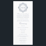 Ornate Floral Monogram Wedding Elegant Silver Program<br><div class="desc">Ornate Floral Monogram Wedding Custom Elegant Silver White Wedding Program features your personalized monogram initials in elegant script typography surrounded by an ornamental floral frame adding style and elegance to your wedding ceremony. Perfect for but not limited to formal, evening, traditional, classic weddings, celebrations, anniversaries, birthdays and more. Created by...</div>