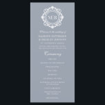 Ornate Floral Monogram Wedding Elegant Silver Program<br><div class="desc">Ornate Floral Monogram Wedding Custom Elegant Silver White Wedding Program features your personalized monogram initials in elegant script typography surrounded by an ornamental floral frame adding style and elegance to your wedding ceremony. Perfect for but not limited to formal, evening, traditional, classic weddings, celebrations, anniversaries, birthdays and more. Created by...</div>