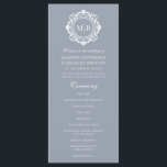 Ornate Floral Monogram Wedding Elegant Silver Program<br><div class="desc">Ornate Floral Monogram Wedding Custom Elegant Silver White Wedding Program features your personalized monogram initials in elegant script typography surrounded by an ornamental floral frame adding style and elegance to your wedding ceremony. Perfect for but not limited to formal, evening, traditional, classic weddings, celebrations, anniversaries, birthdays and more. Created by...</div>