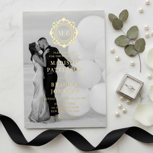 Ornate Floral Monogram Wedding Photo Elegant (Creator Uploaded)