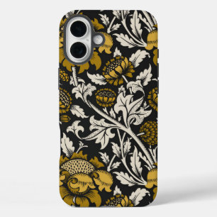 Ornate floral pattern with large gold flowers  iPhone 16 plus case