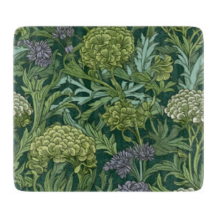 Ornate floral pattern with large gold flowers  cutting board