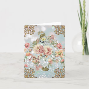 Ornate Floral Personalized Thank You Card