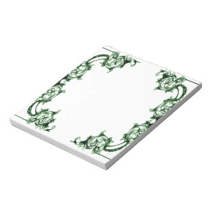 Ornate floral swirl notepad