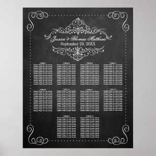 Ornate Flourish Chalkboard Wedding Seating Chart