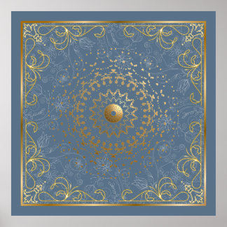 Ornate flourish floral swirl poster