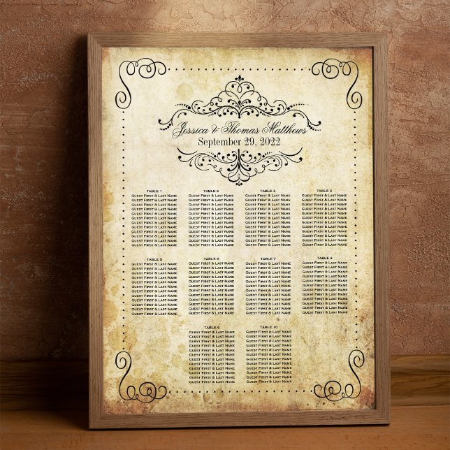 Ornate Flourish Vintage Wedding Seating Chart (Creator Uploaded)