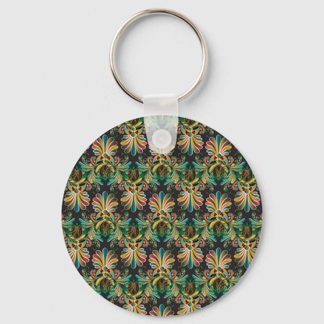 Ornate Flower Luxury Wallpaper Keychain (Front)