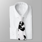 ornate formal black white damask tie (Tied)
