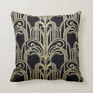 Ornate Fountain Design Art Deco Throw Pillow