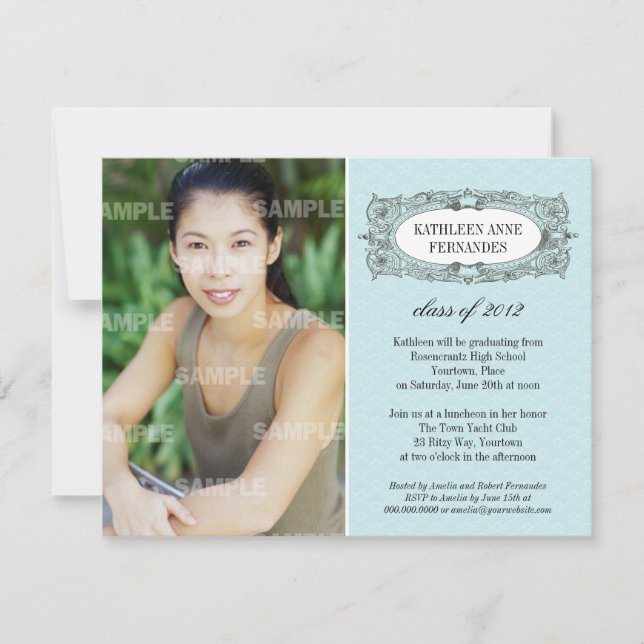 Ornate Frame Graduation Invitation (Front)