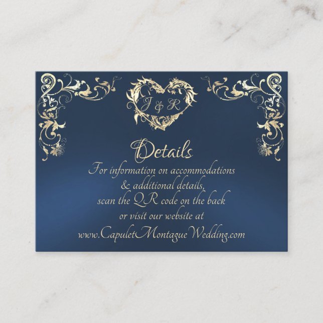Ornate Frame & Heart - Blue Enclosure Card (Front)