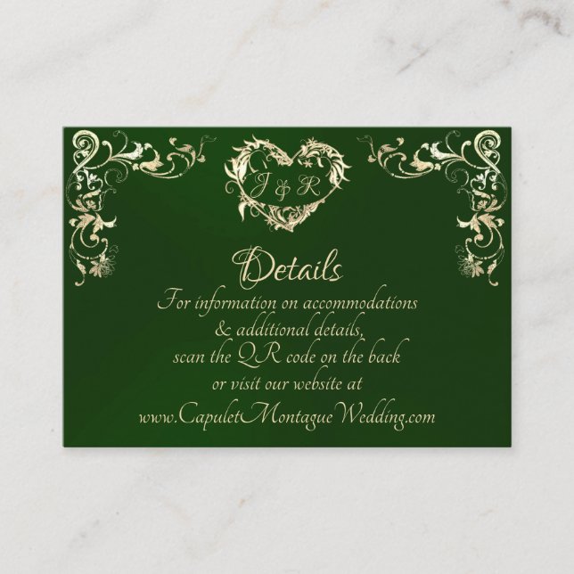 Ornate Frame & Heart - Emerald Enclosure Card (Front)