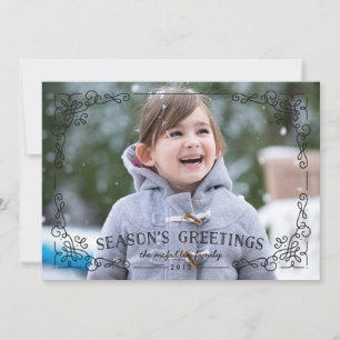 Ornate Frame Holiday Card - Onyx