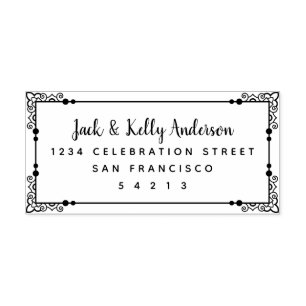 Ornate Frame Wedding Return Address Self-inking Stamp