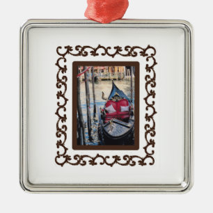 Ornate Framed Gondola in Venezia Metal Ornament