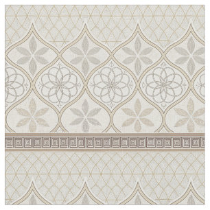 Ornate Geometric Floral Tile Pattern (2) Fabric