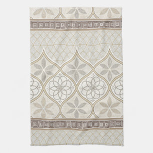 Ornate Geometric Floral Tile Pattern (2) Kitchen Towel