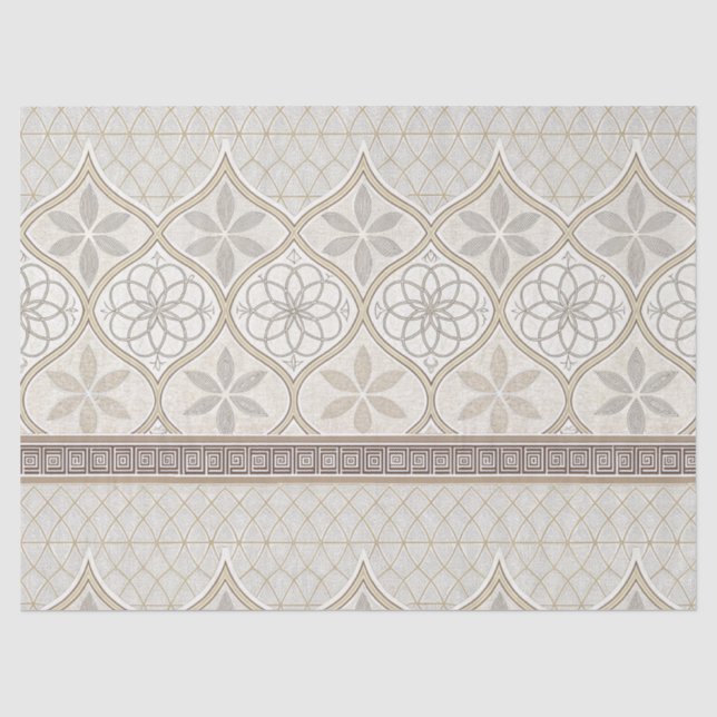 Ornate Geometric Floral Tile Pattern (2) Tissue Paper (Front)
